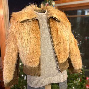 Red Fox Fur Bomber Jacket